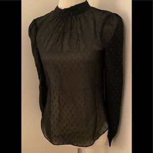 NWT VERONICA BEARD Black Blouse Top - Size 0